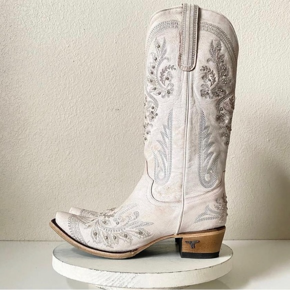 Womens Lane Cream Cowgirl Boots - Picture 1 of 7